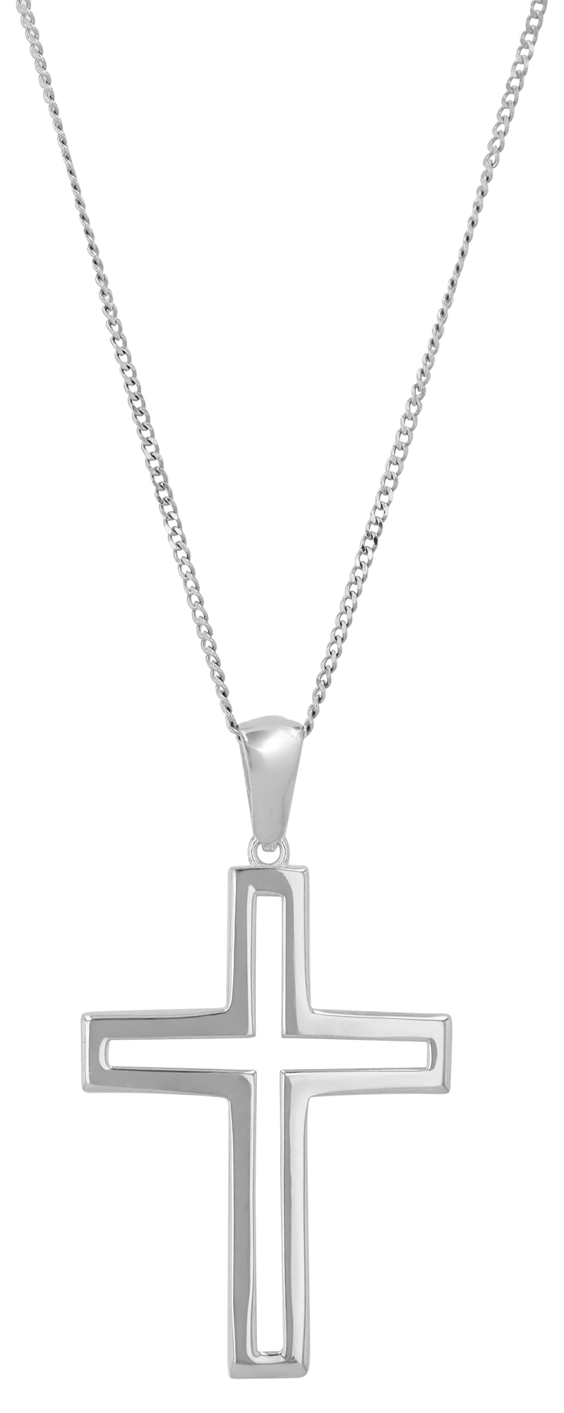 "Elia" 925/- Echt Silber Anhänger - Kreuz, silberfarben rhodiniert