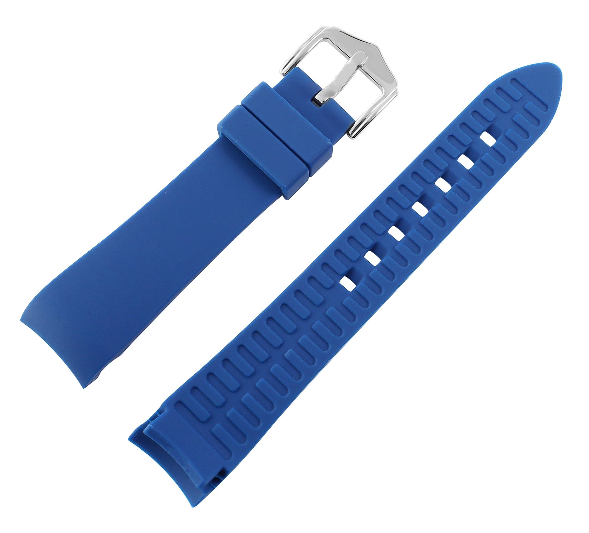 Silikon Uhrenarmband, Dornschließe, blau, 20 mm