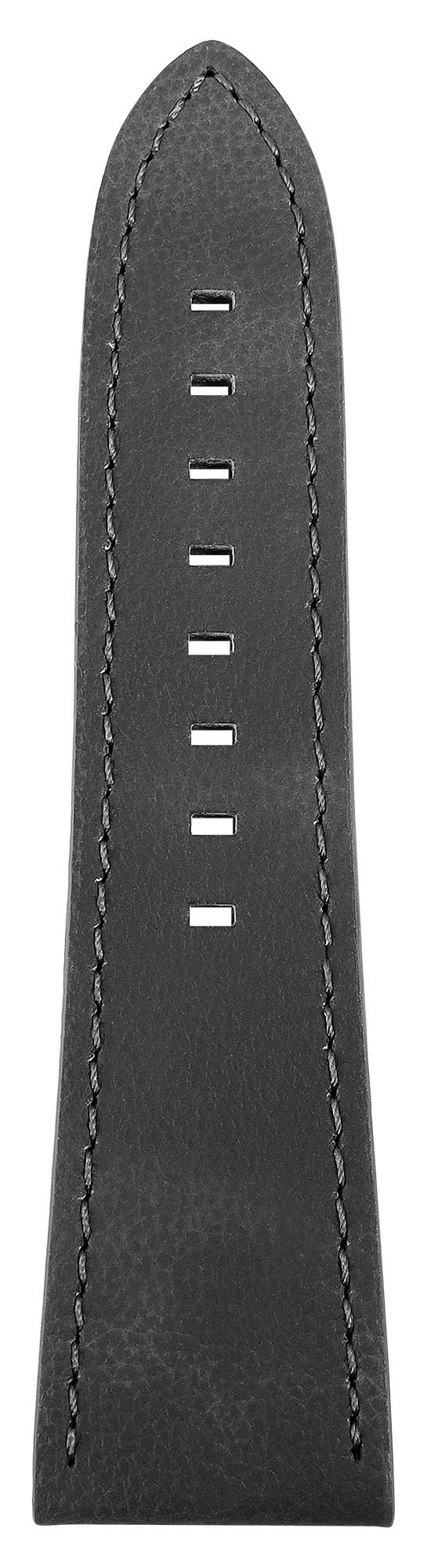 Echtleder-Uhrenarmband "super-soft", dunkelgrau, Naht, 22 mm