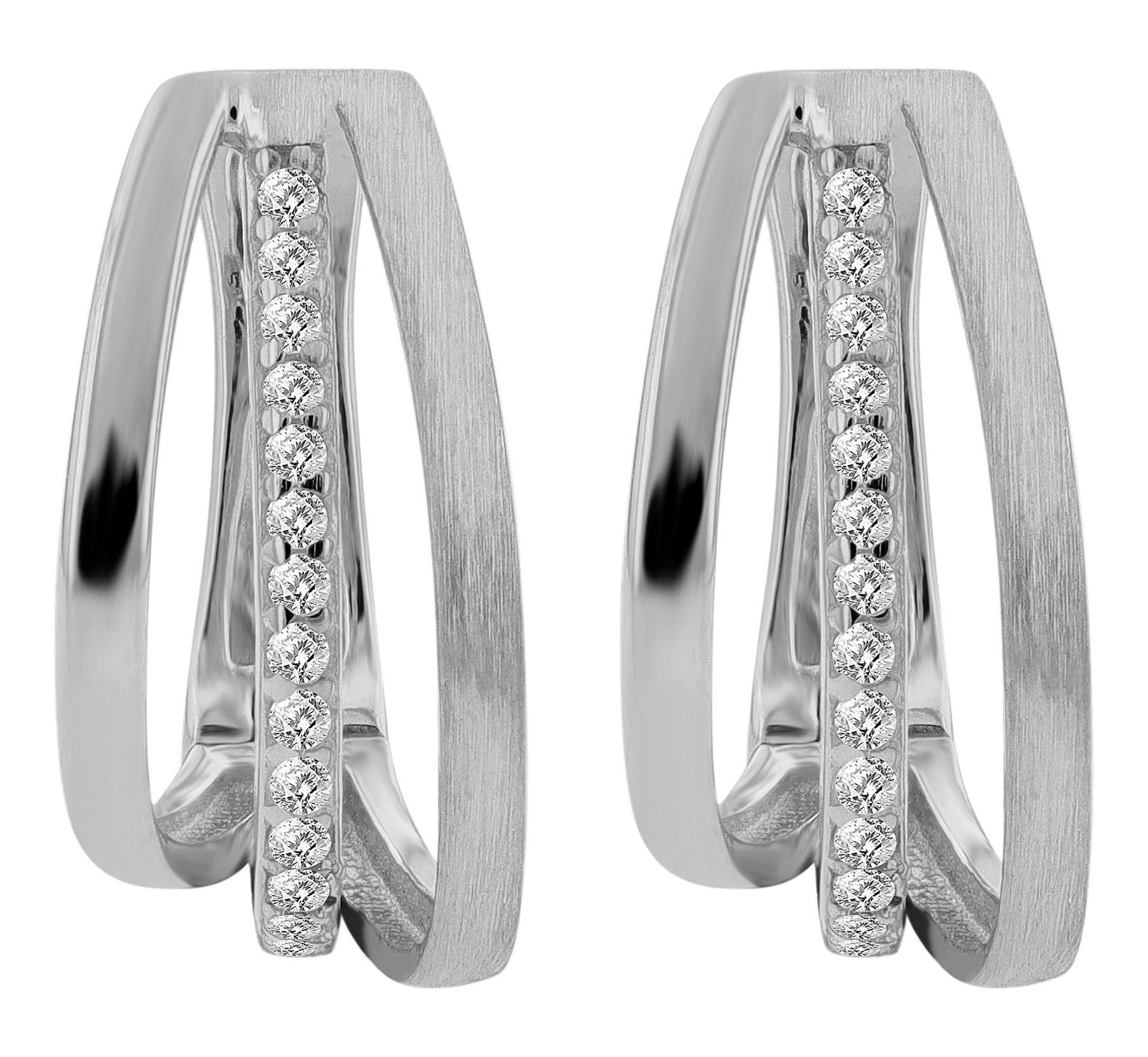 925/- Echt Silber Creolen "Arnika", matt/poliert, rhodiniert