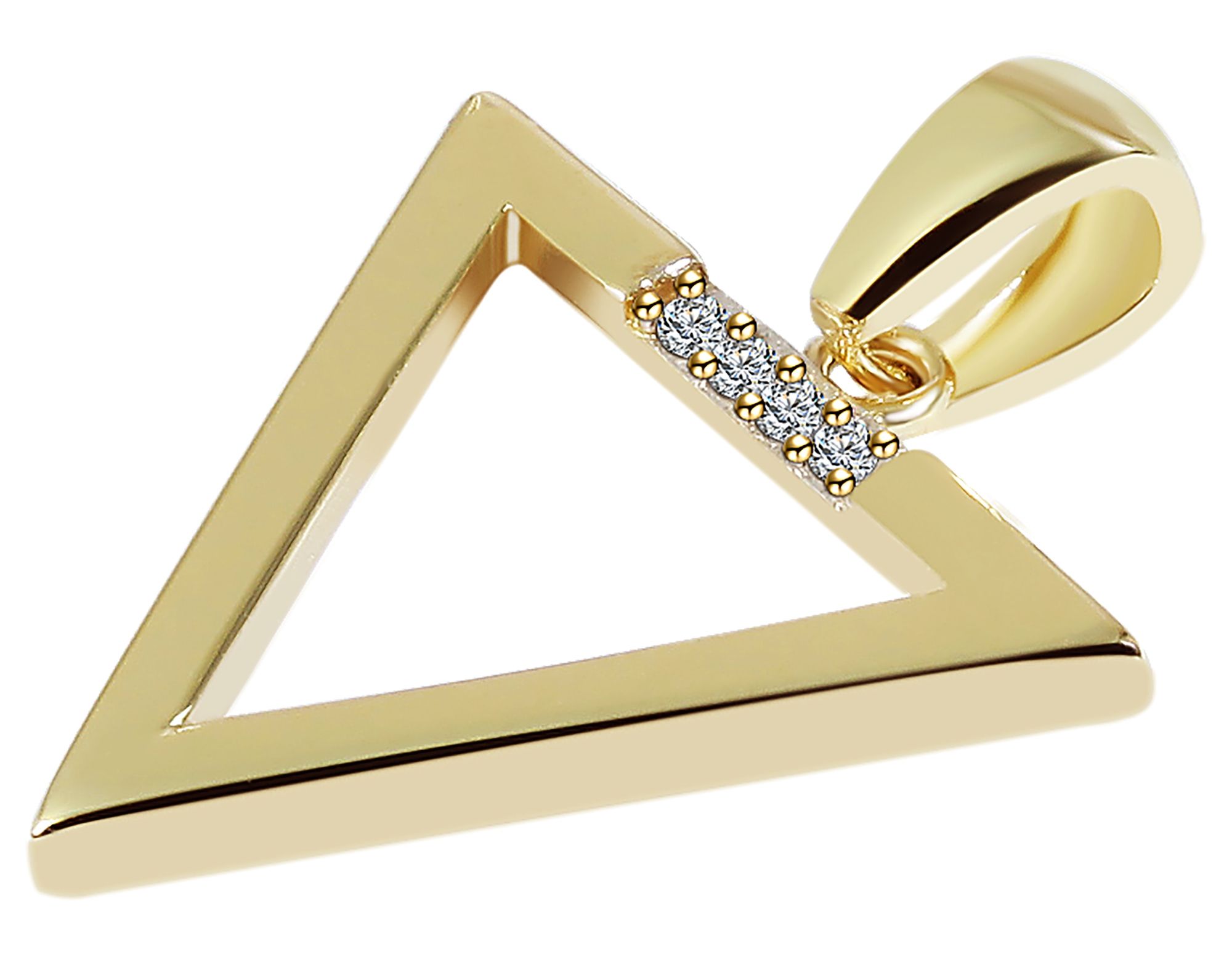333/- Gold Anhänger "Dilara" ohne Kette, Dreieck, Zirkoniabesatz, Gelbgold, 8 Karat