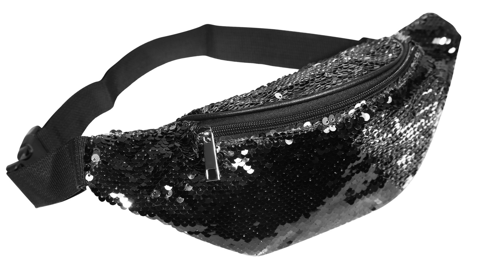 Gürteltasche mit schwarzen Pailetten