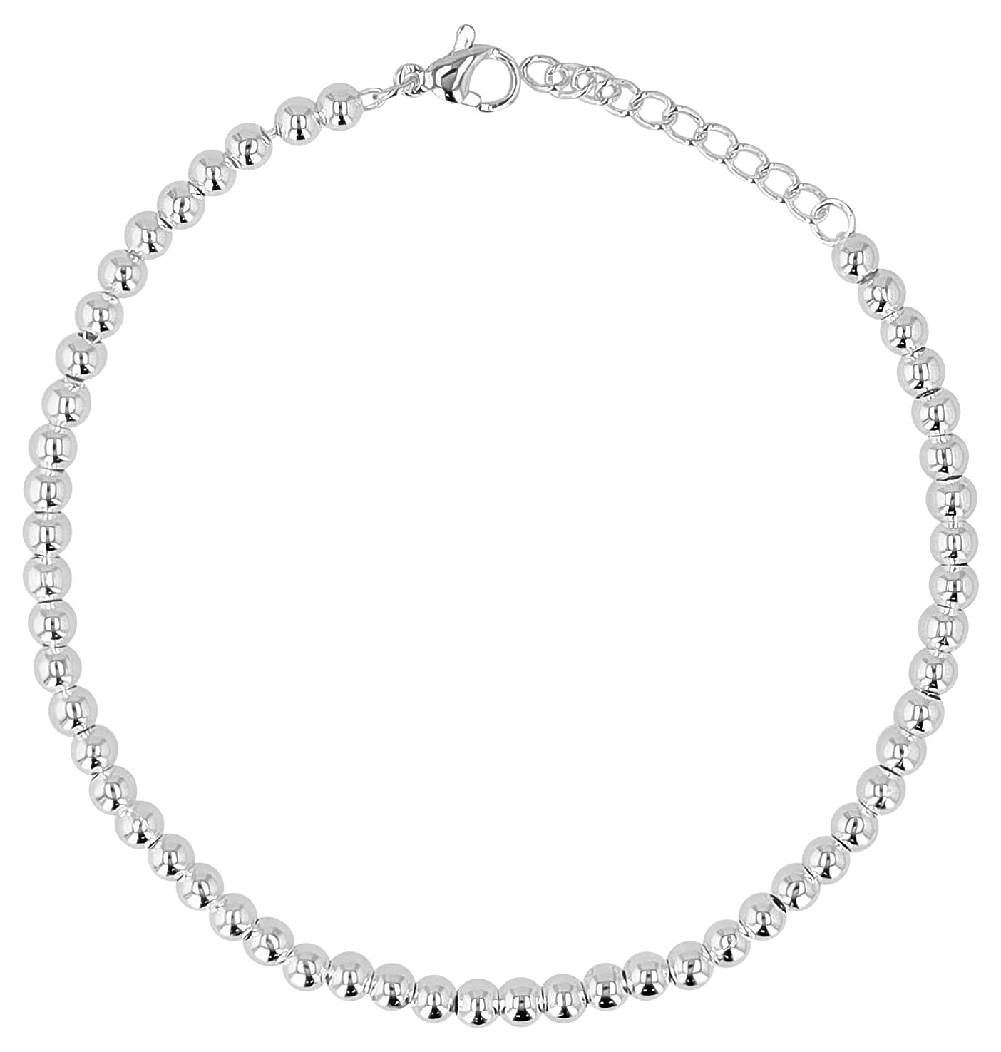 "Nasib", Akzent Kugelarmband, Edelstahl, versilbert, poliert, 17+3 cm