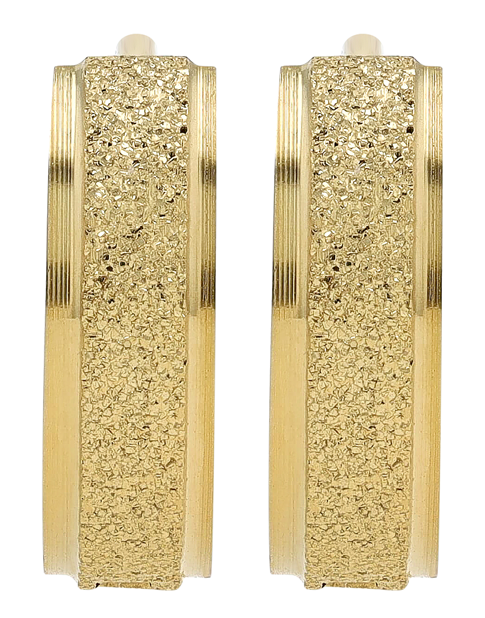 "Aloni" Edelstahl Klapp-Creolen Ø 9 mm/ 4 mm, sandgestrahlt, goldfarben