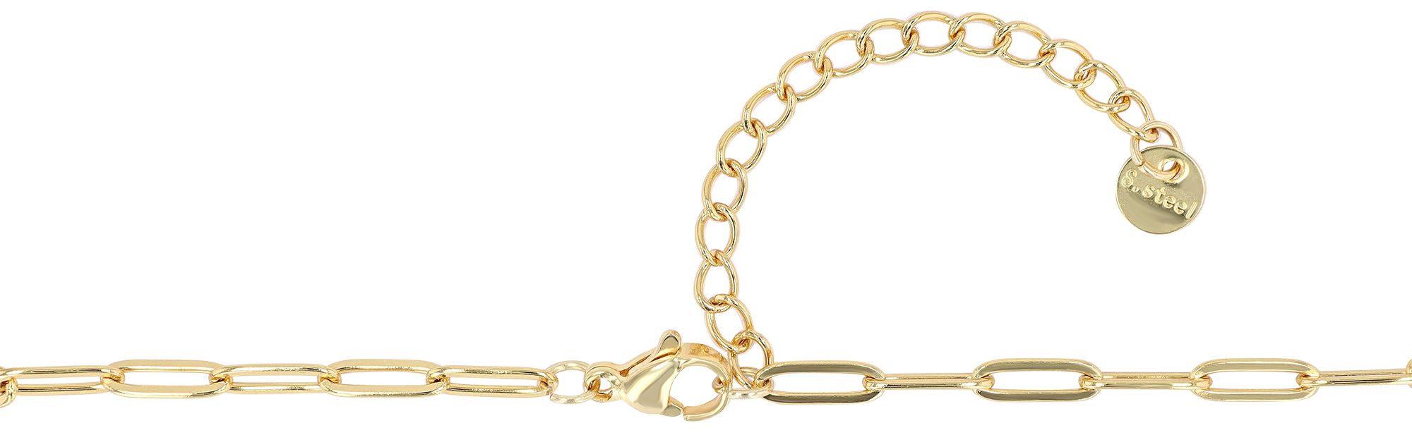 "Kamala" Edelstahl Gliederkette, 45 cm/ 3 mm, goldfarben