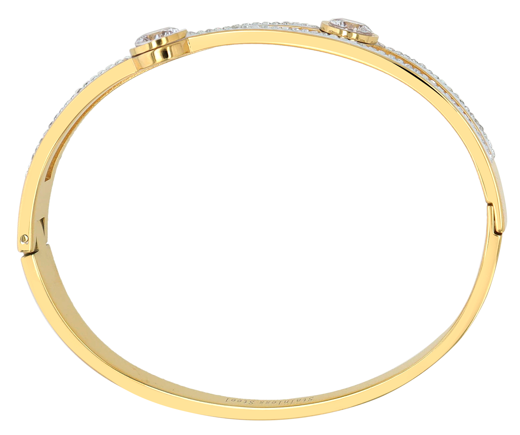 "Maristella" Edelstahl Armreifen, Zirkonia, goldfarben