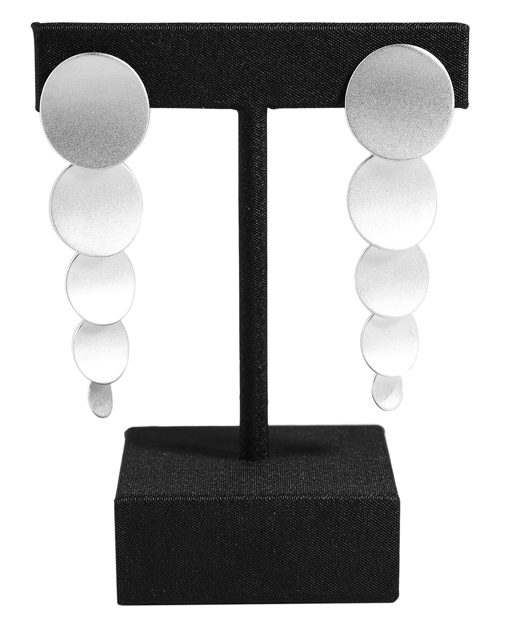 Aufsteller für Ohrringe/ Ohrhänger/ Creolen (Dekoserie Soft), PU-bezogen, 8 cm, schwarz