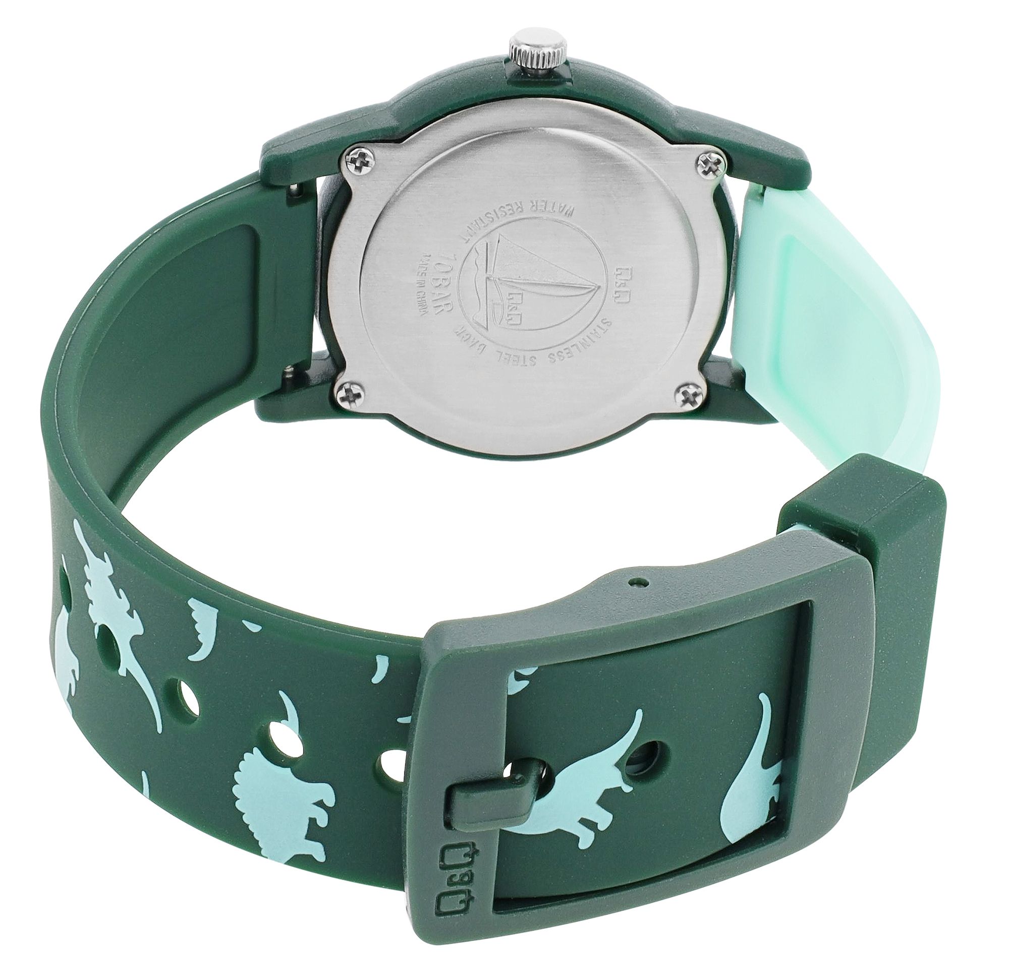 Q&Q Kinderuhr "Dino", Band aus Resin, 10 ATM