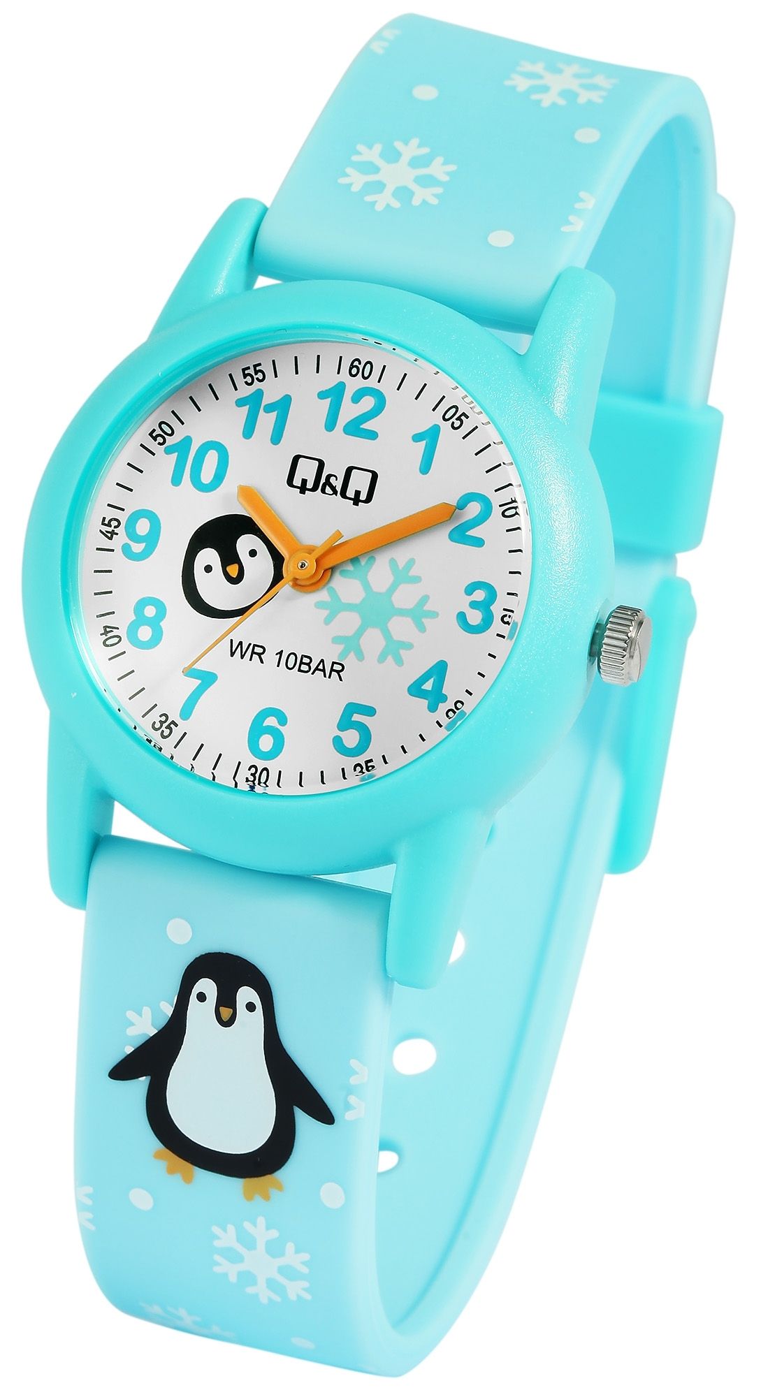 Q&Q Kinderuhr mit Silikonarmband, "Pinguin", 10 Bar