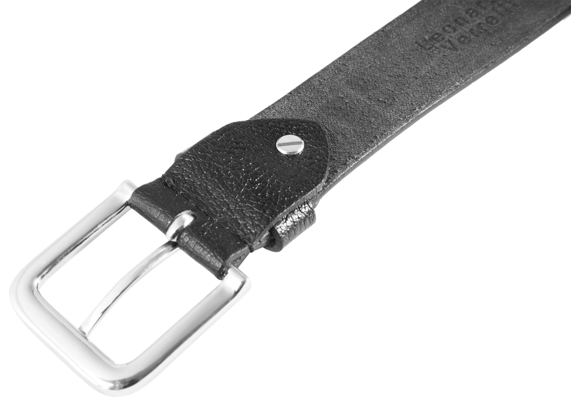 Leonardo Verrelli Echtleder Gürtel, schwarz, kürzbar, Länge 110 cm