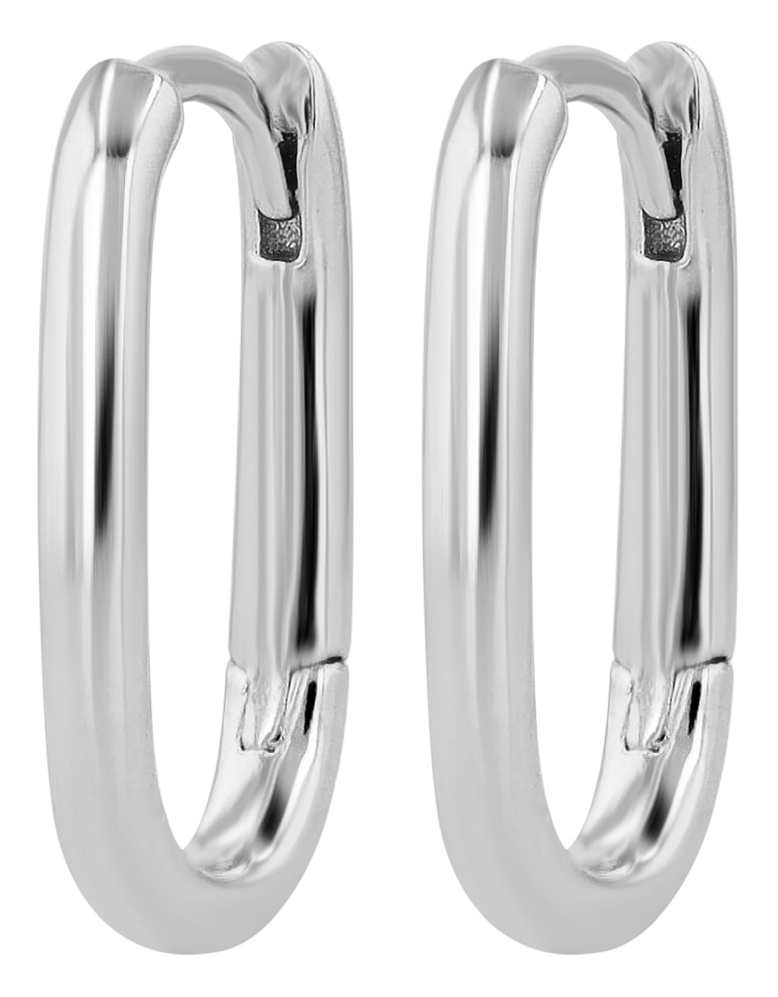 "Adalya" 925/- Echt Silber ovale Creole, rhodiniert