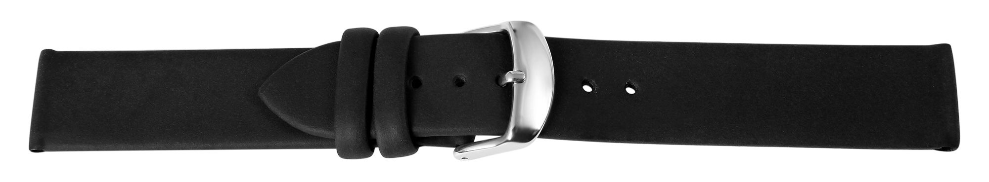 Echtleder Uhrenarmband, nahtlos, schwarz, 12 mm