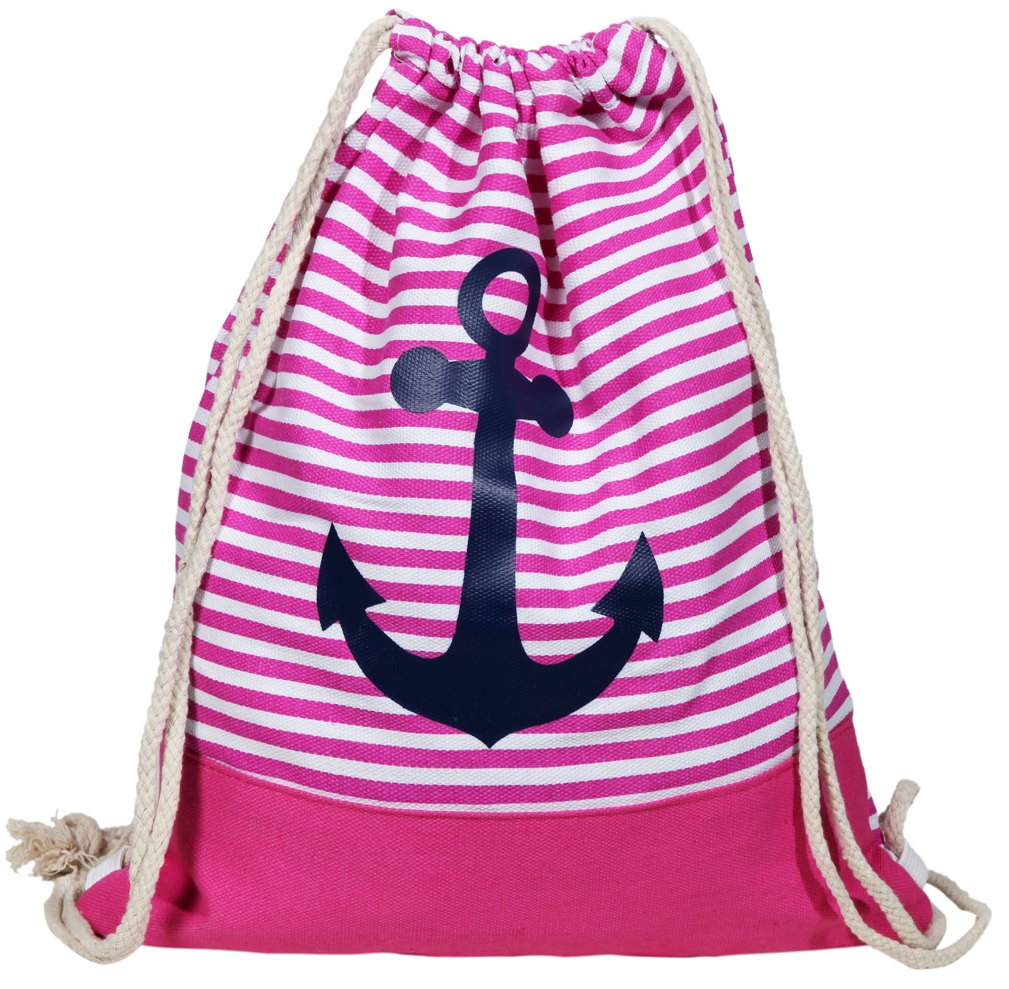 Damen Rucksackbeutel aus Textil, Maße: 40 x 32 cm, 65% Polyester, 35% Baumwolle
