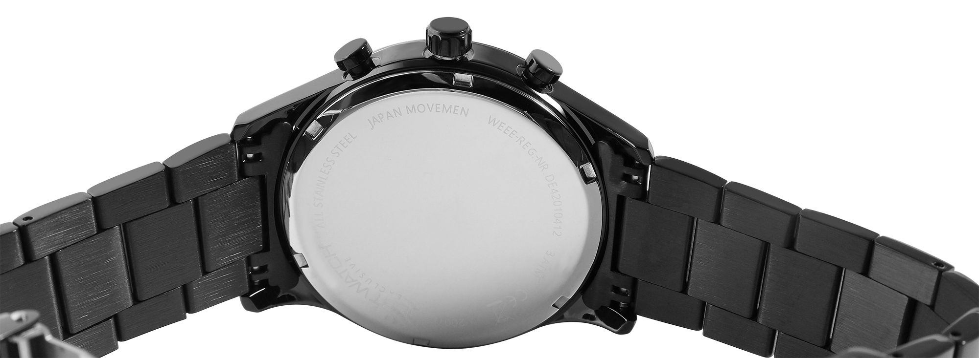 Just Watch Exclusive Herren Chronograph Edelstahlband schwarz