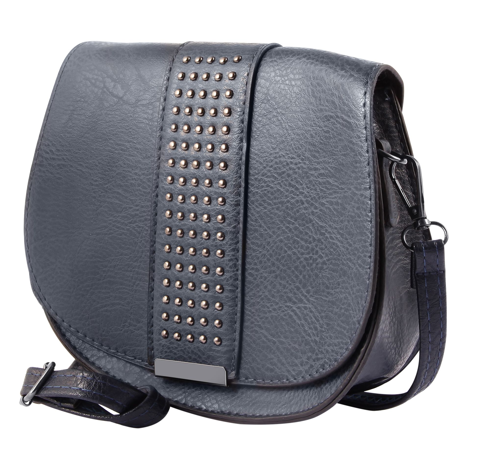Damen Handtasche aus Lederimitation, dunkelblau