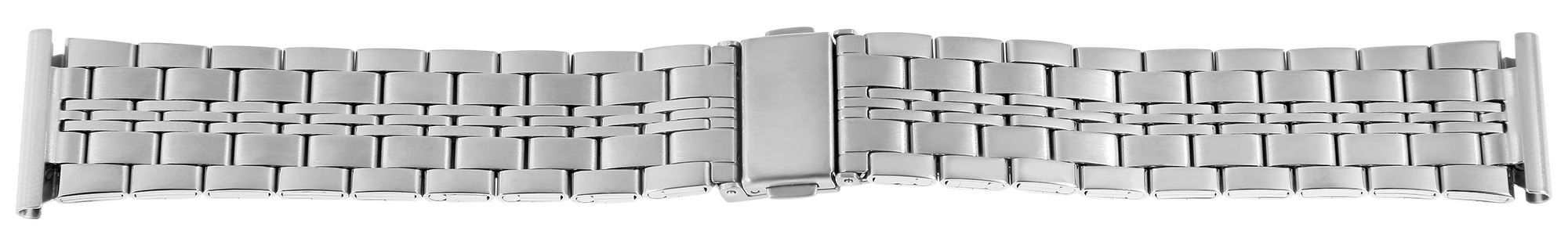Edelstahl-Uhrenarmband mit Faltschließe, silberfarben, 18 mm
