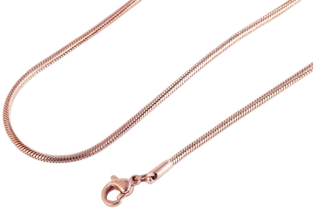 Akzent Edelstahl Schlangenkette, IP plattiert, roségoldfarbig, 60+5 cm