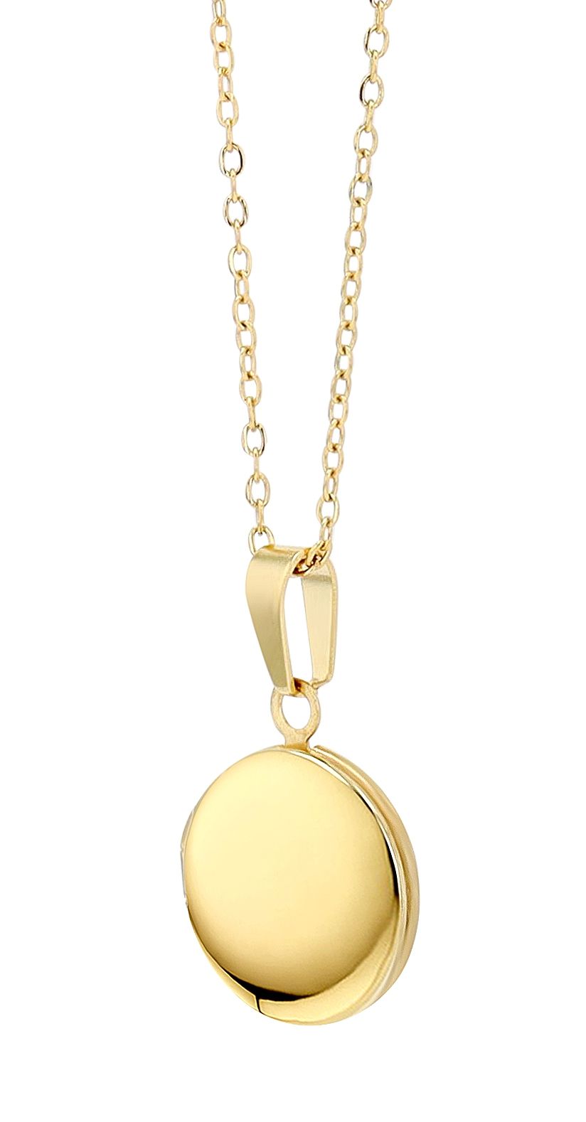 "Zarina", Edelstahl Akzent Halskette 43 + 5 cm mit rundem Medaillon, goldfarben
