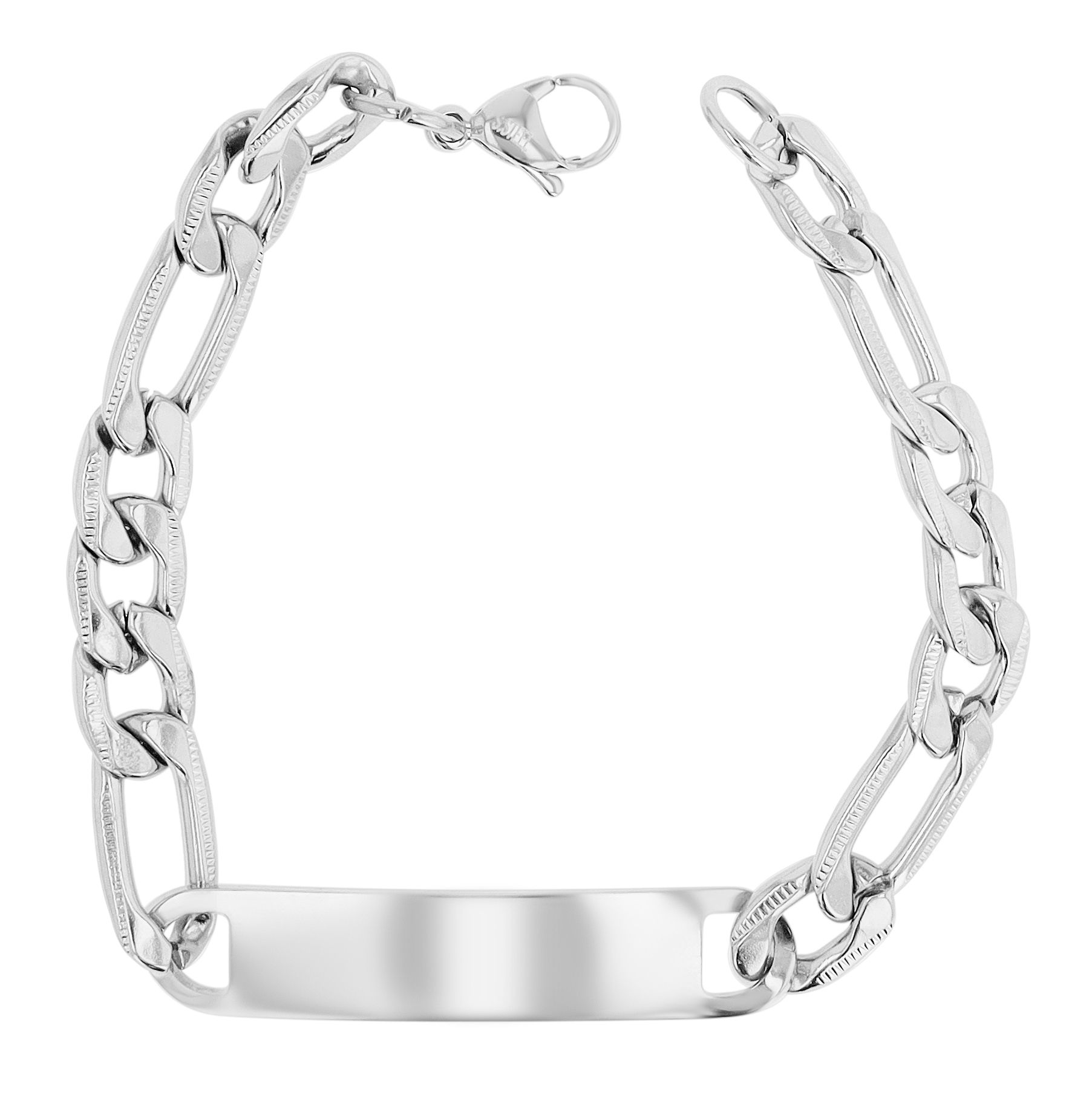 Akzent Gravurarmband "Dashiell", Edelstahl, 21 cm, silberfarben