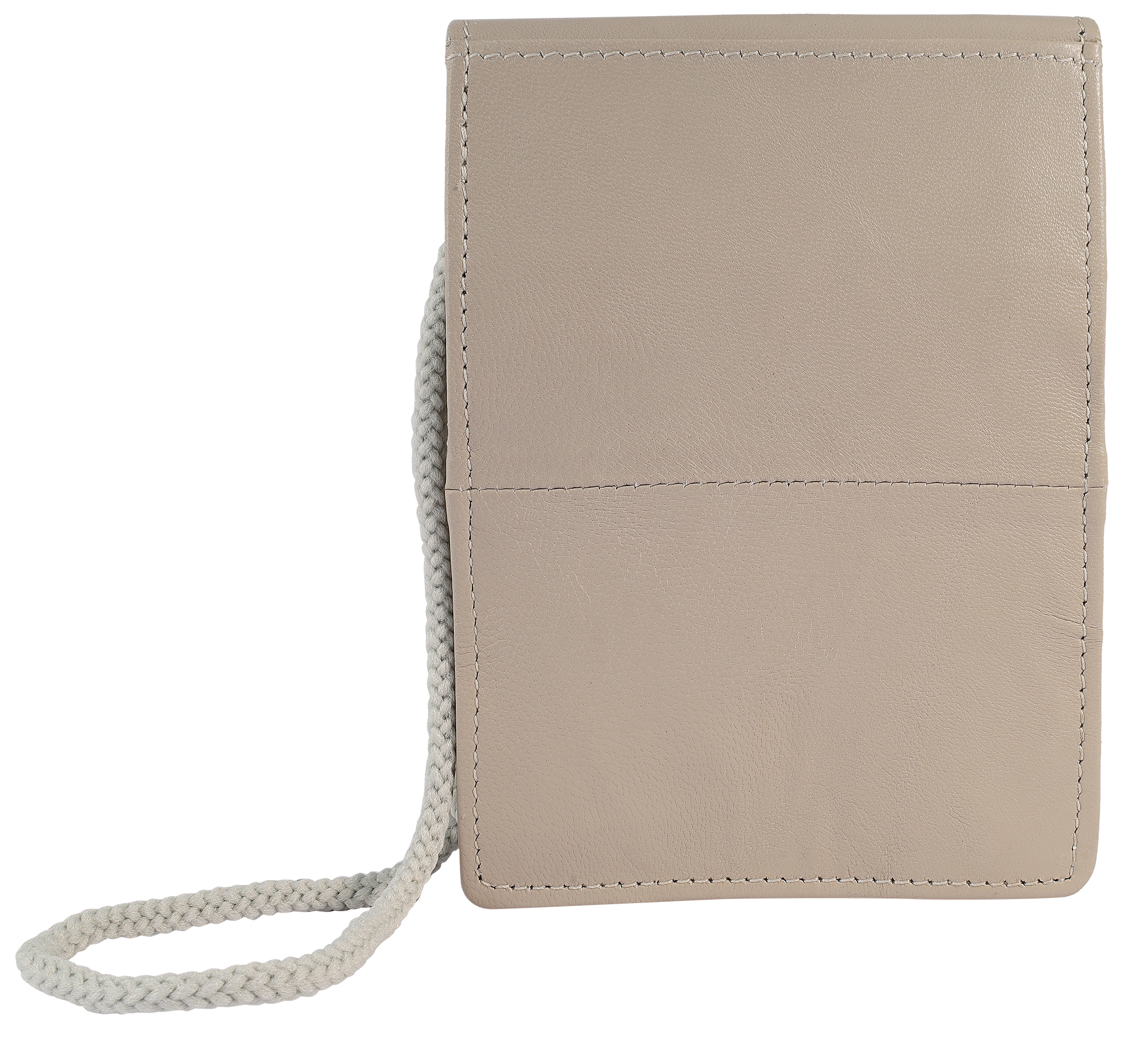 Steinmeister Echtleder Umhänge-Geldbörse/ Brustbeutel, beige