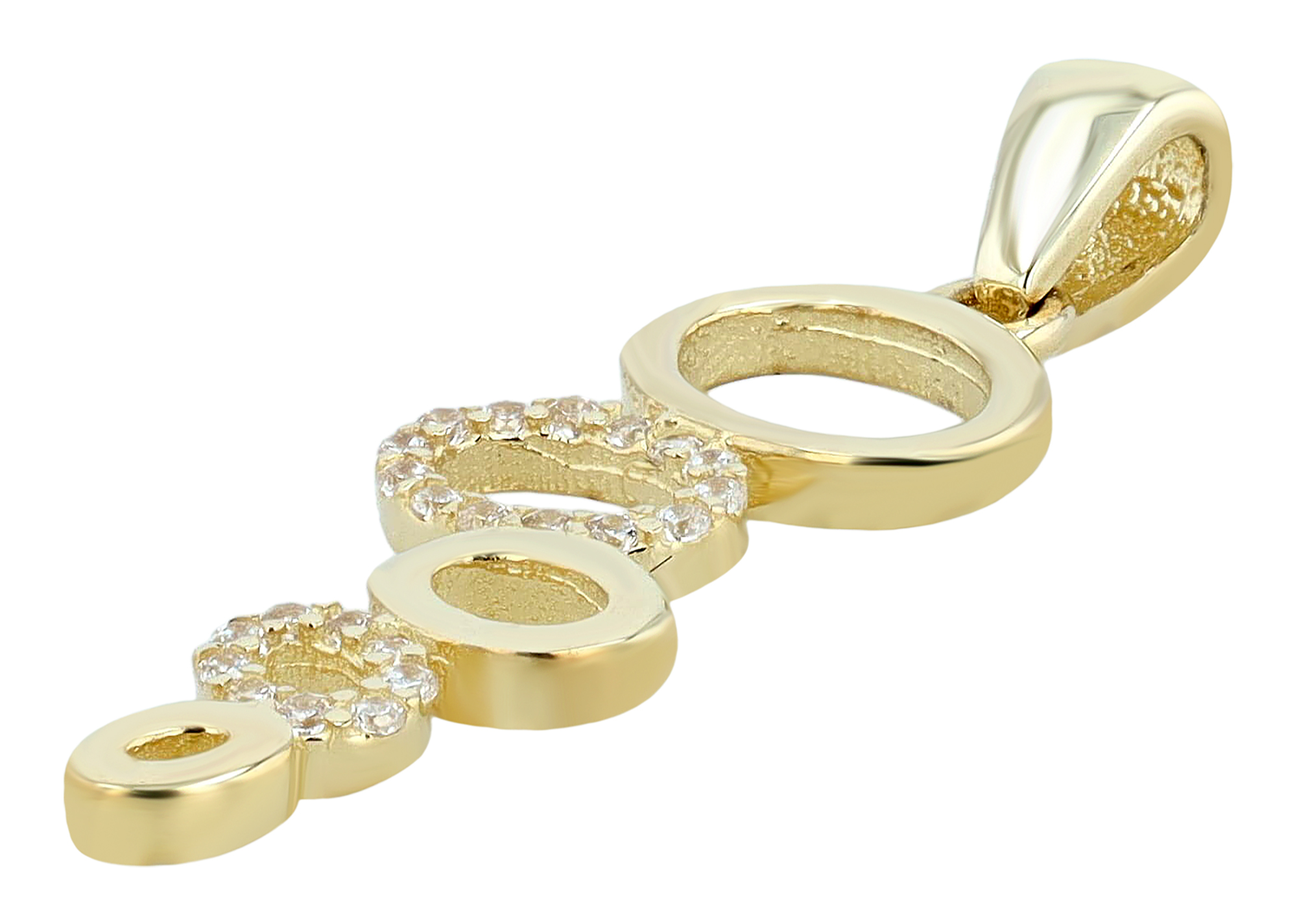 333/- Gold Anhänger "Askja" ohne Kette, Zirkoniabesatz, Gelbgold, 8 Karat