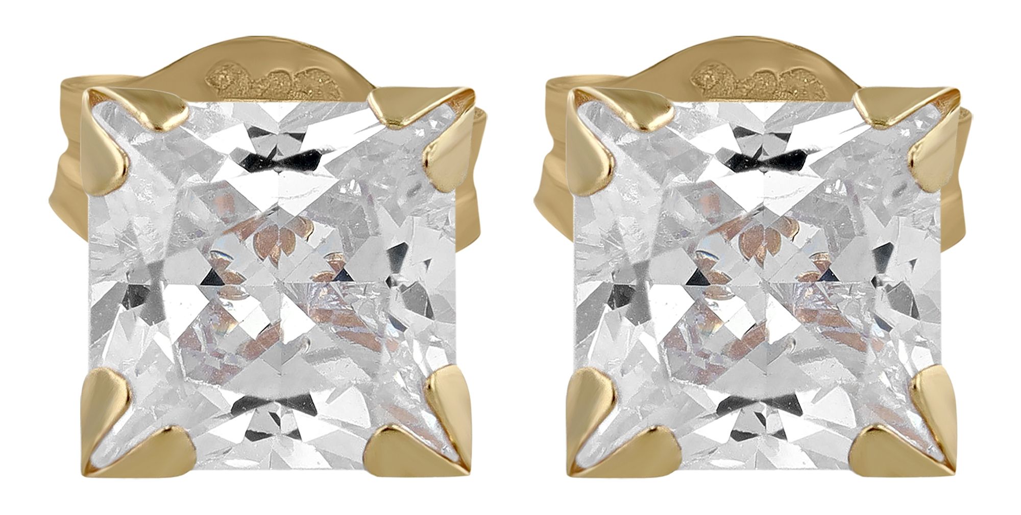 333/- Gold "Atika" Ohrstecker 4 x 4 mm, Gelbgold, 8 Karat