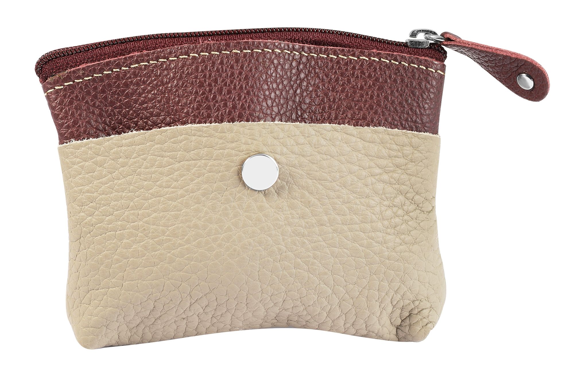Excellanc Schlüsselbeutel aus Echtleder, beige/braun