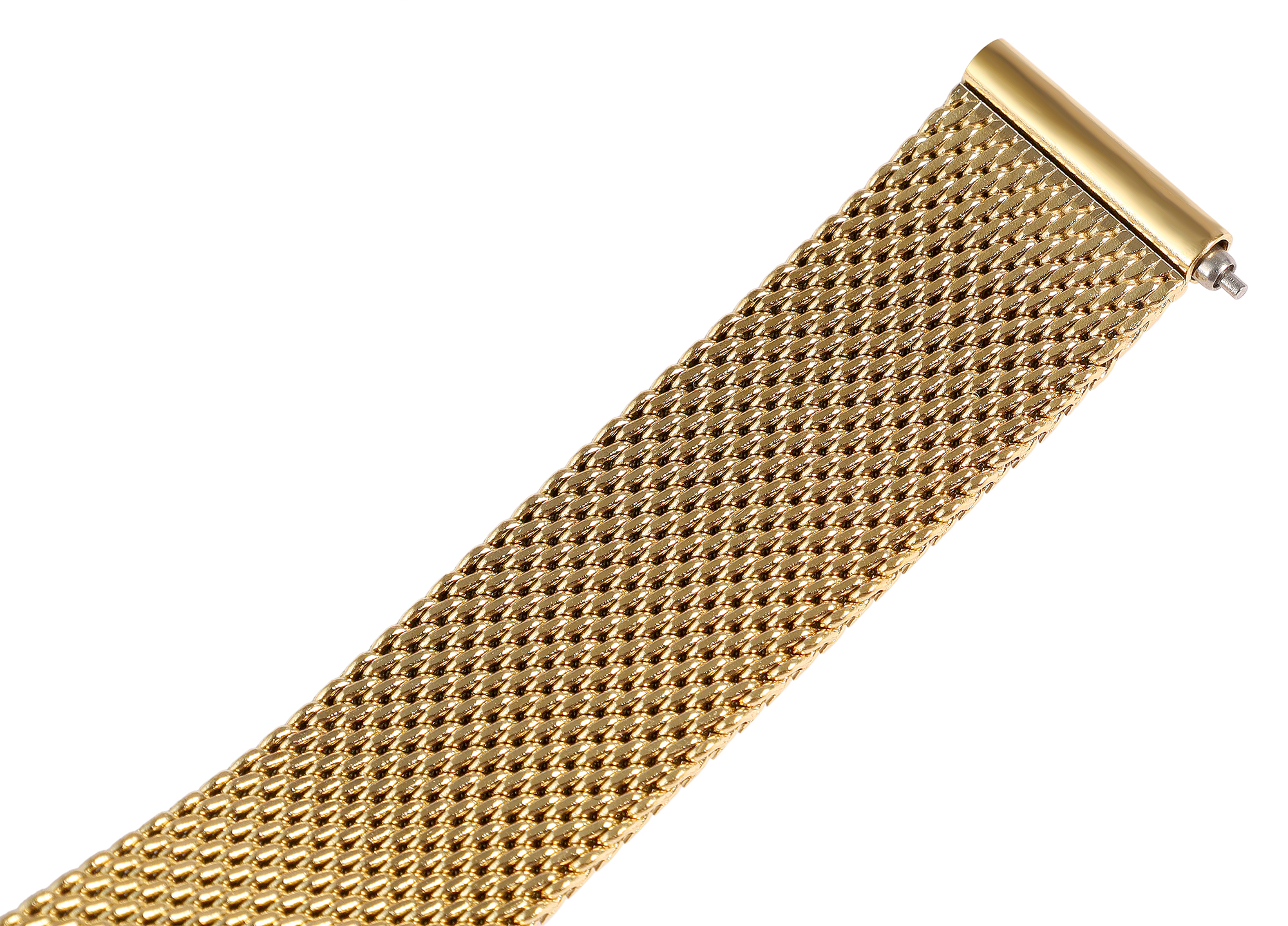 Edelstahl-Milanese (Quick-Release), Faltschließe, goldfarben, 14 mm