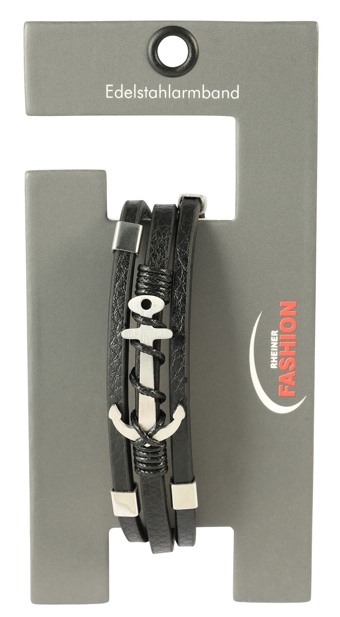 "Narius" 21 cm, Armband aus Lederimitat, Anker, VE 4