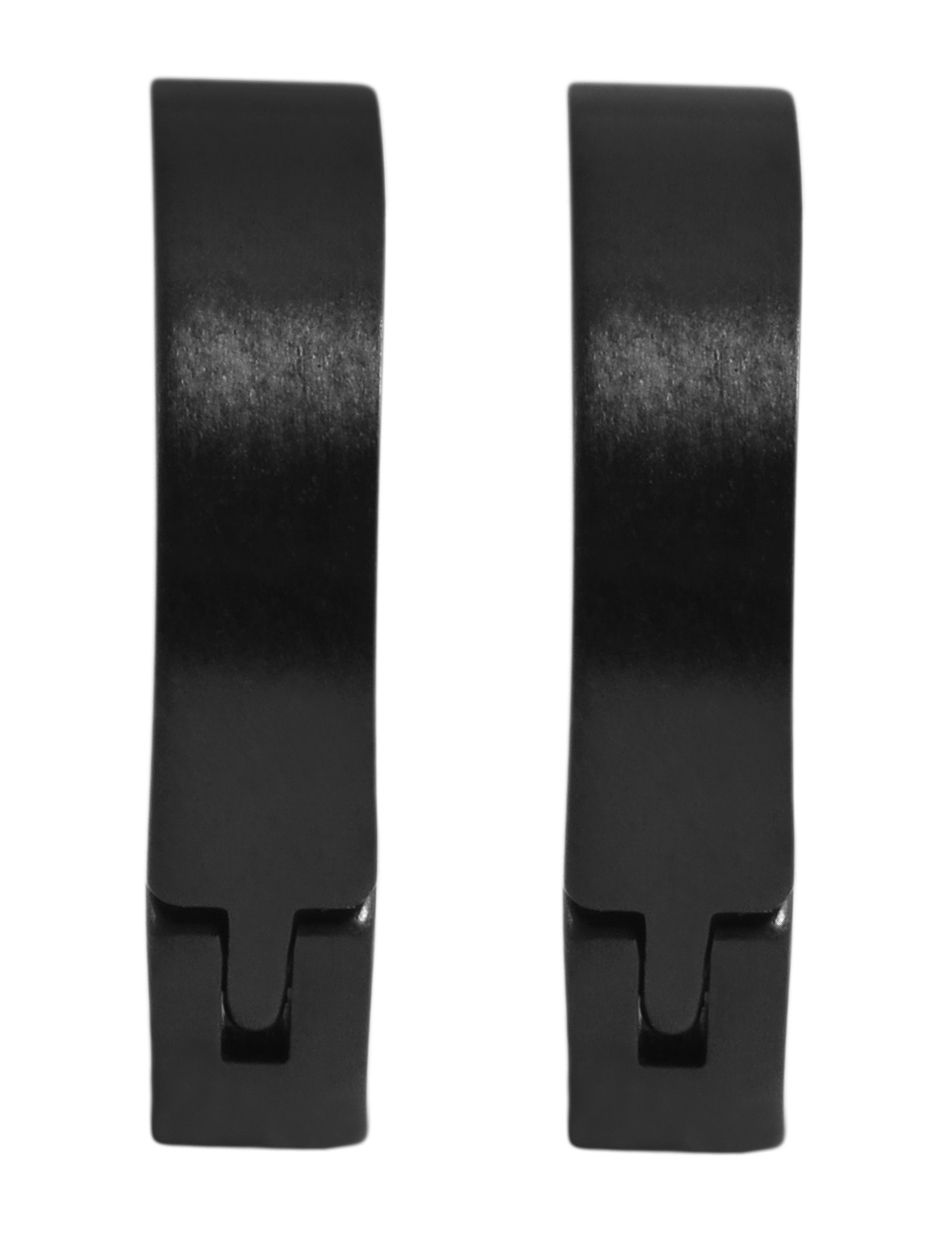 "Inu", Edelstahl Unisex-Creolen, Ø 9mm/ 3mm, schwarz