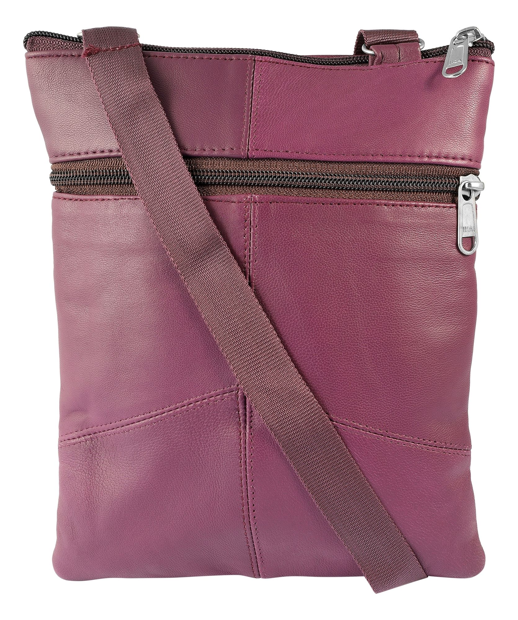 Steinmeister Echtledertasche, dunkellila