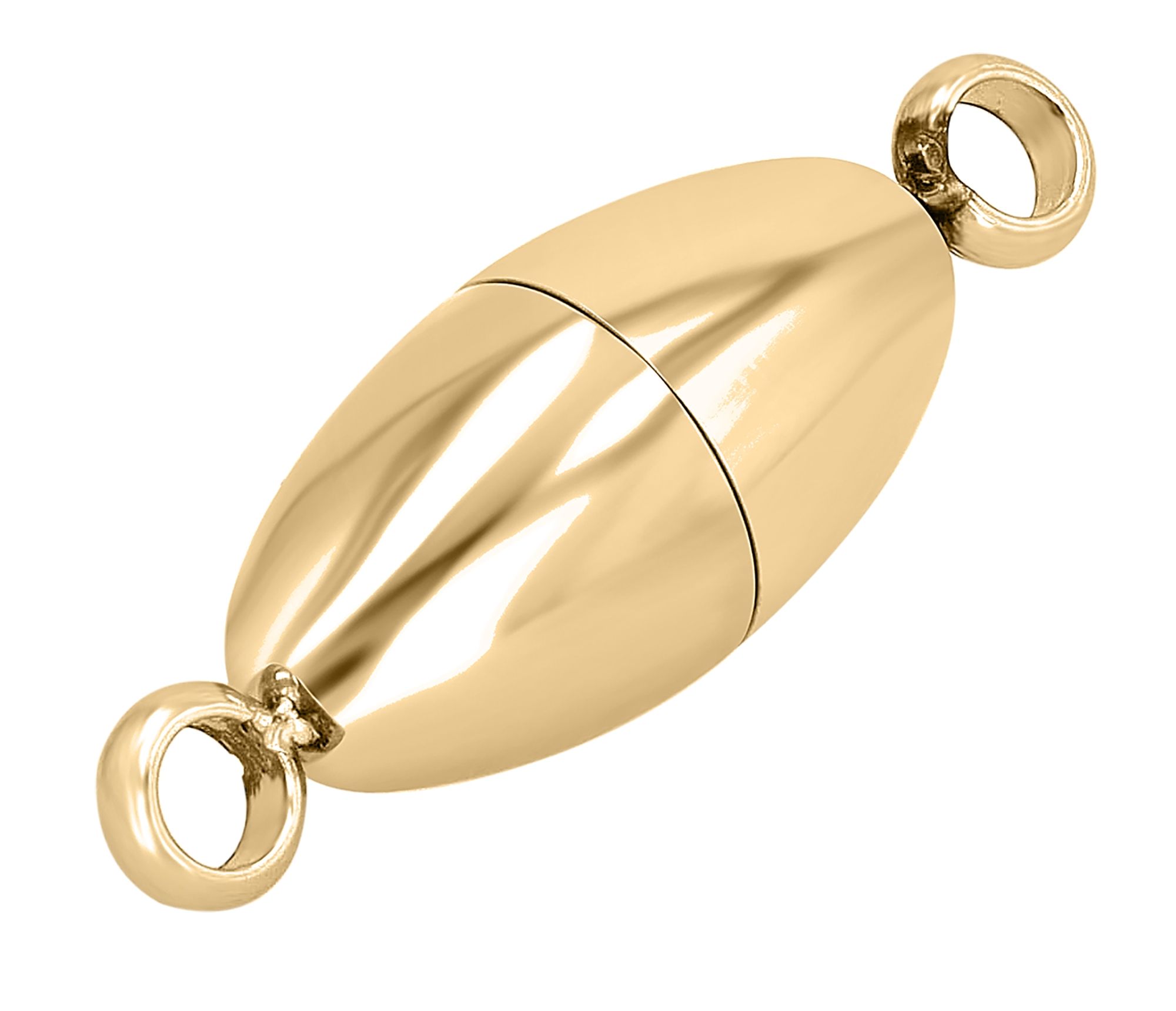 Edelstahl ovale Magnetschließe, goldfarben, 8 mm