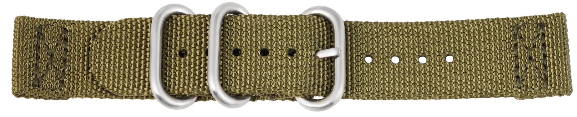 Nylon-Uhrenarmband, dunkelgrün, Dornschließe, 20 mm