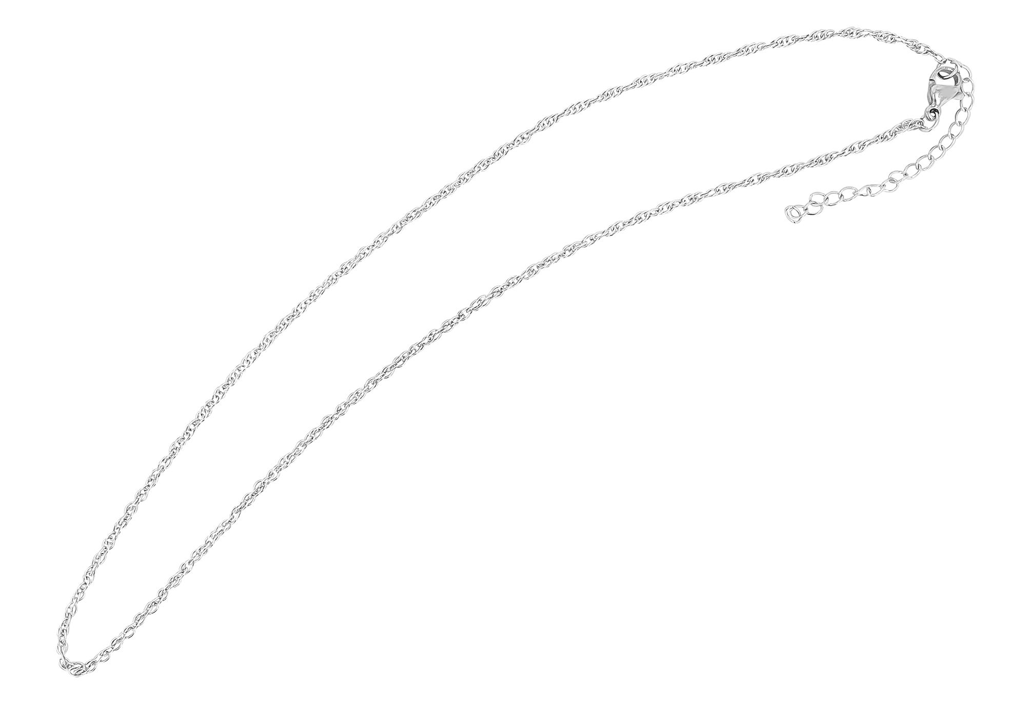 Akzent Edelstahl Damen Kordelkette, Länge: 40 cm / Stärke: 2 mm