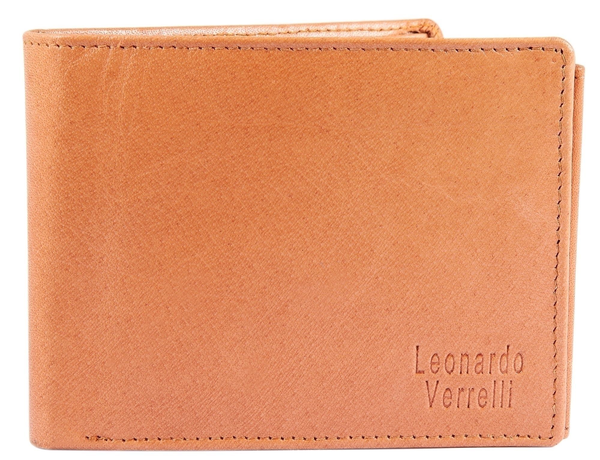 Leonardo Verrelli Herren Geldbörse aus Echtleder in braun. Format 12 x 9 cm.