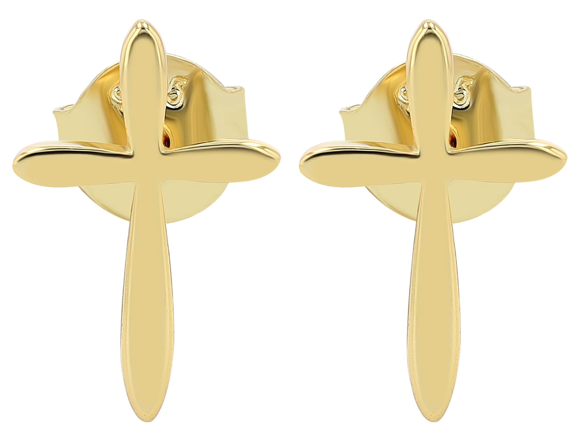 "Heba" - Kreuz, Ohrstecker aus 925er Echt Silber, Gold