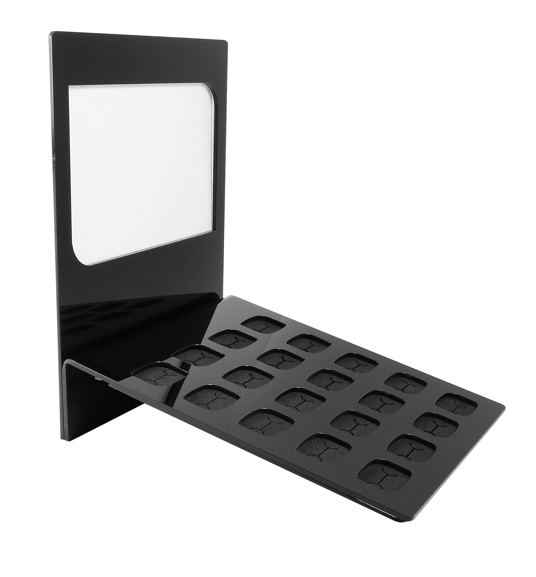 Ringdisplay aus Acryl mit transparentem Werbeaufsteller, schwarz