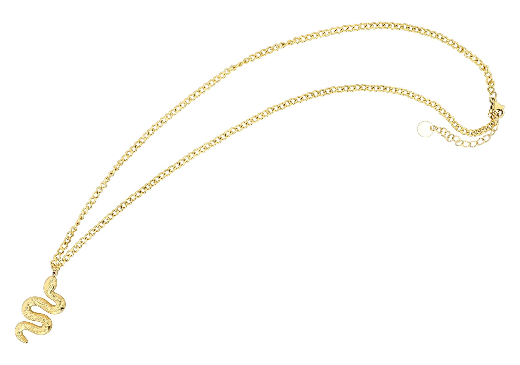 Akzent Layering-Kette aus Edelstahl, zweiteilig, ionenplattiert, goldfarben