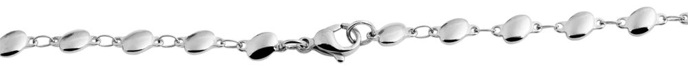 "Solair", Akzent Schmuckset, Edelstahl, Kette & Armband, poliert, silberfarben, 50 cm & 21 cm