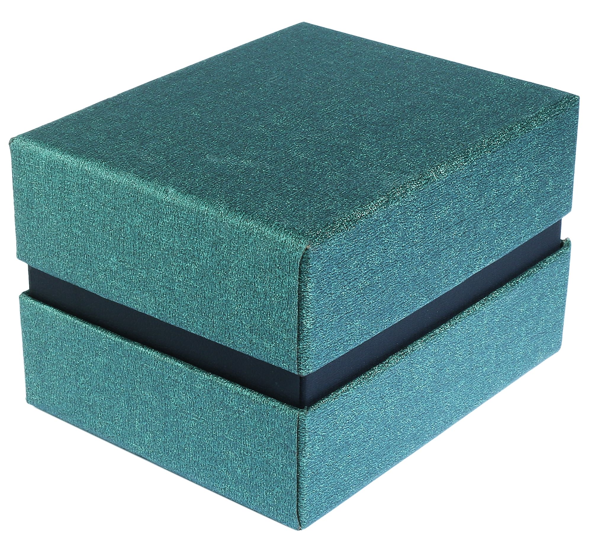 Uhrenbox mit abnehmbarem Deckel, Pappe, 11 x 9 x 7 cm, dunkelgrün