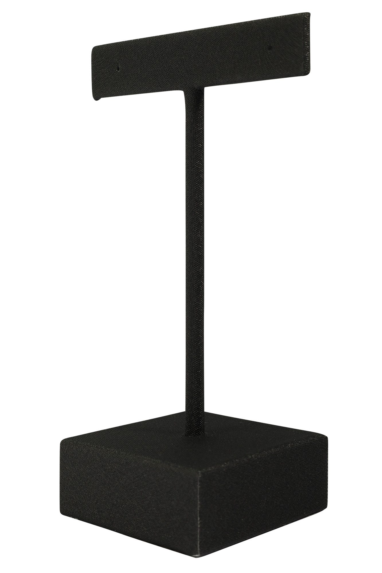 Aufsteller für Ohrringe/ Ohrhänger/ Creolen (Dekoserie Soft), PU-bezogen, 10,5 cm, schwarz