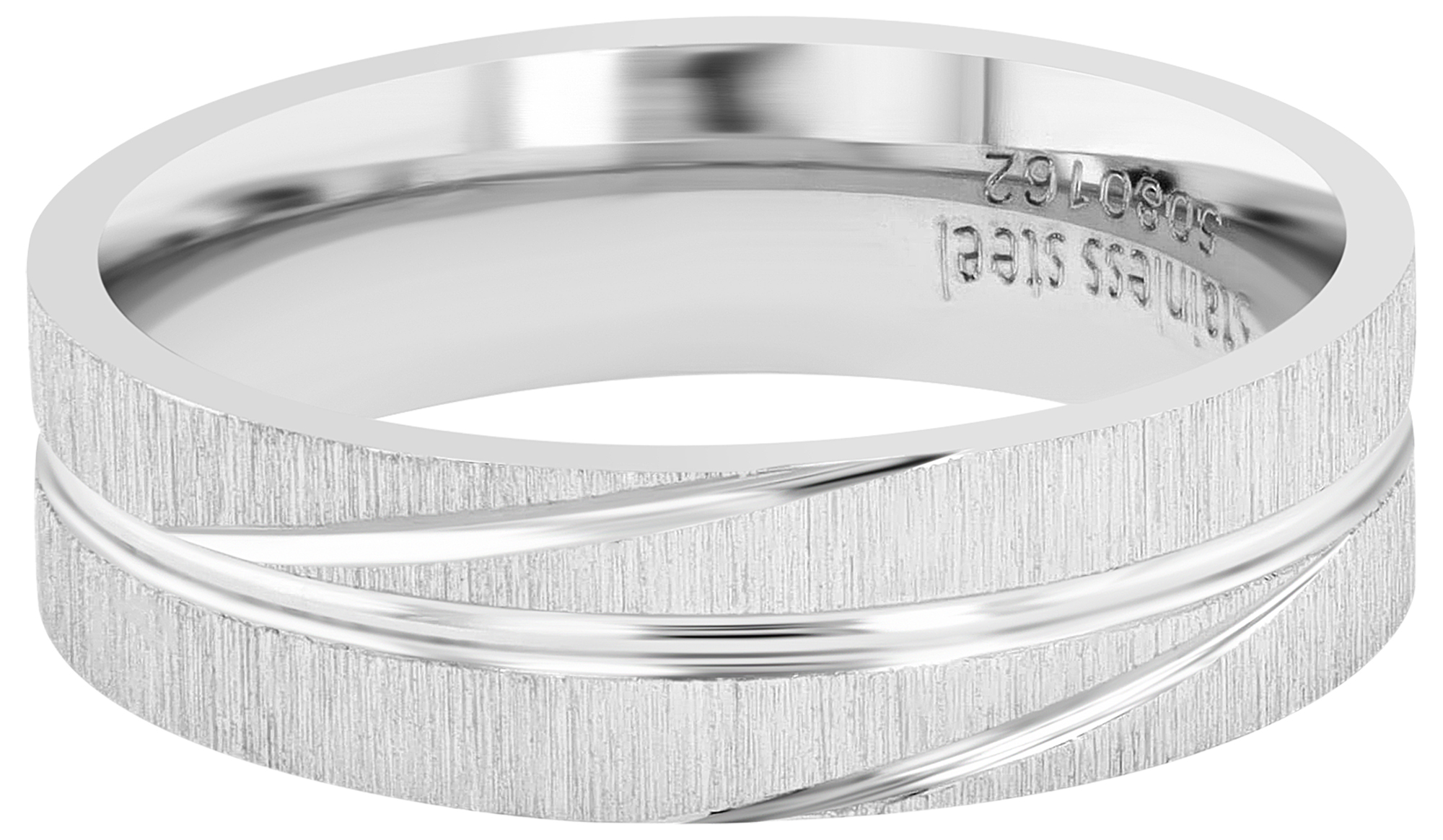 "Classico" Herren-Ring, Edelstahl, gebürstet, silberfarben, Gr 54