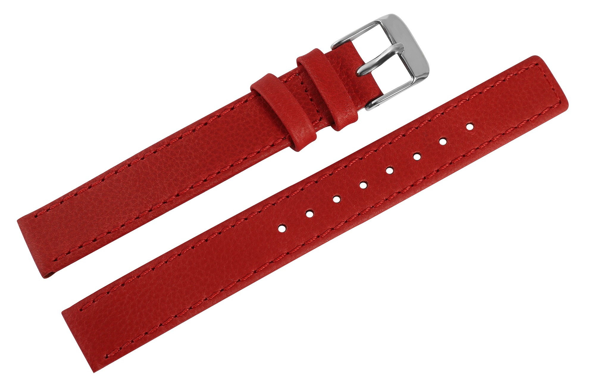 Echtleder-Uhrenarmband "super-soft", rot, Naht, 10 mm
