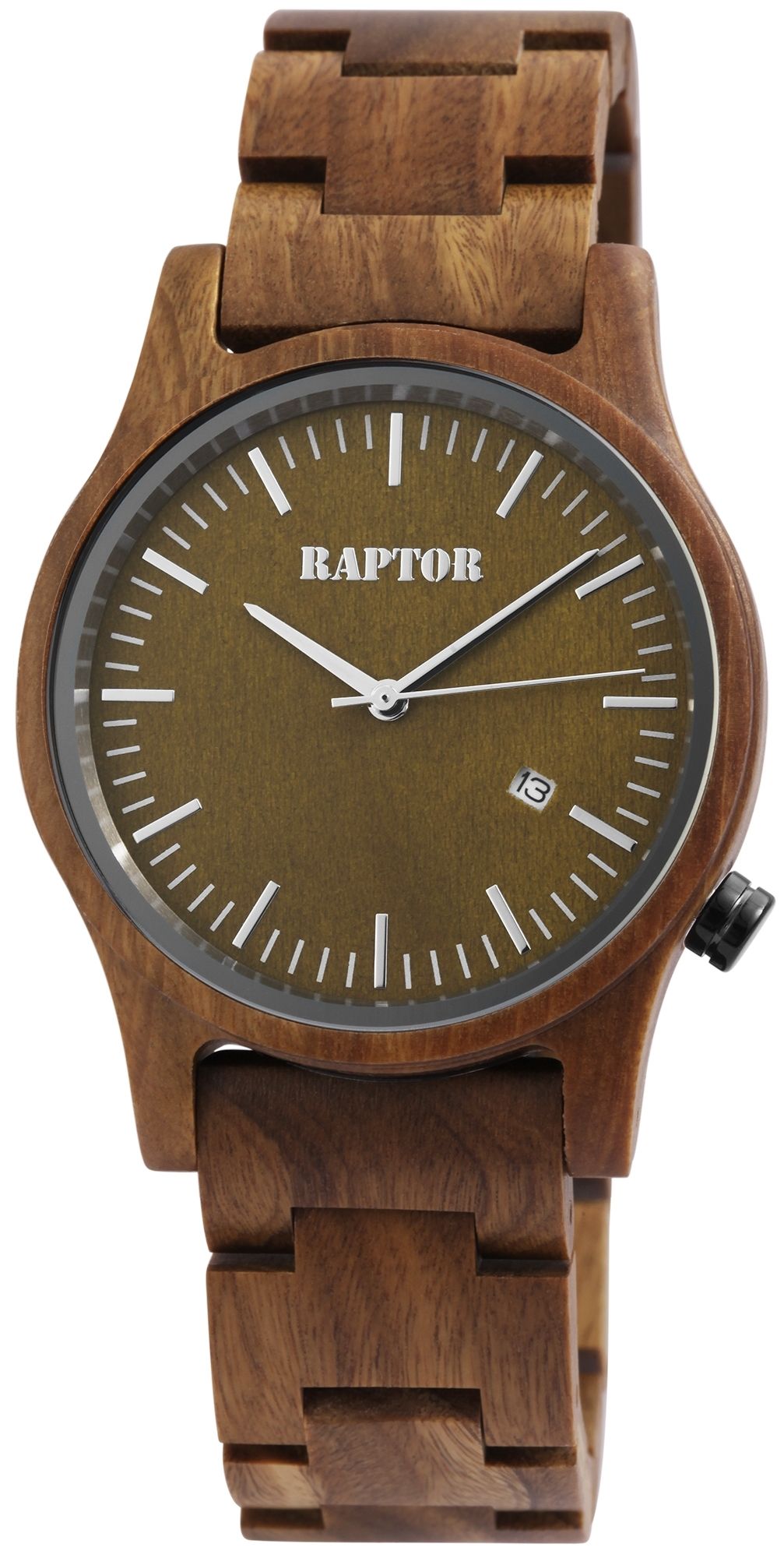 Raptor Herrenuhr "Pirate" aus Sandelholz, Ø 41 mm