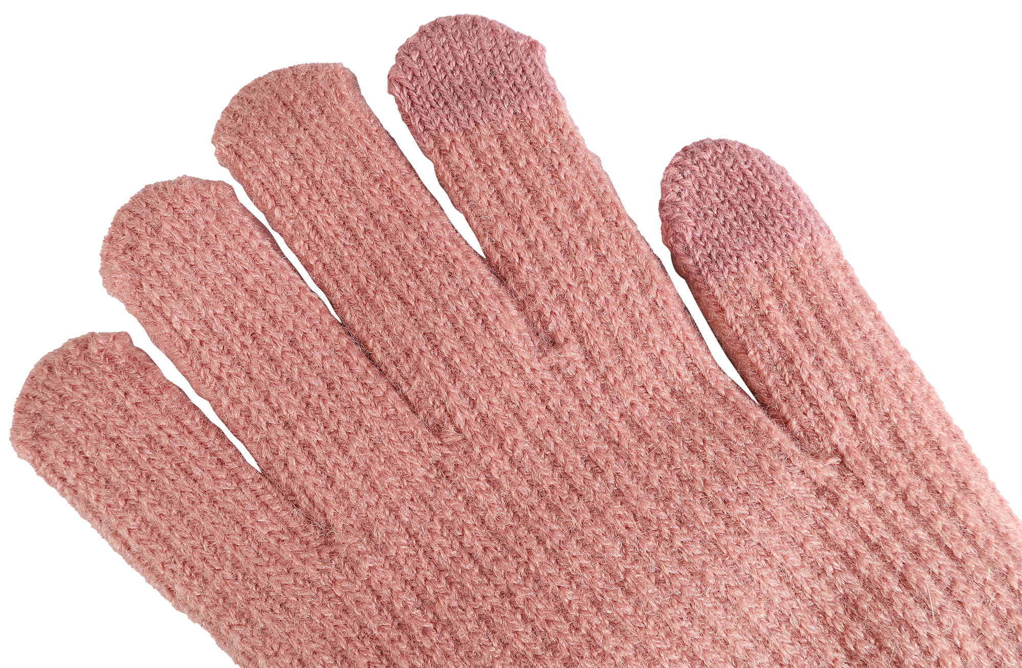Damen-Handschuhe, Gr M, altrosa, Touch-Finger, 100% Polyester, VE-4
