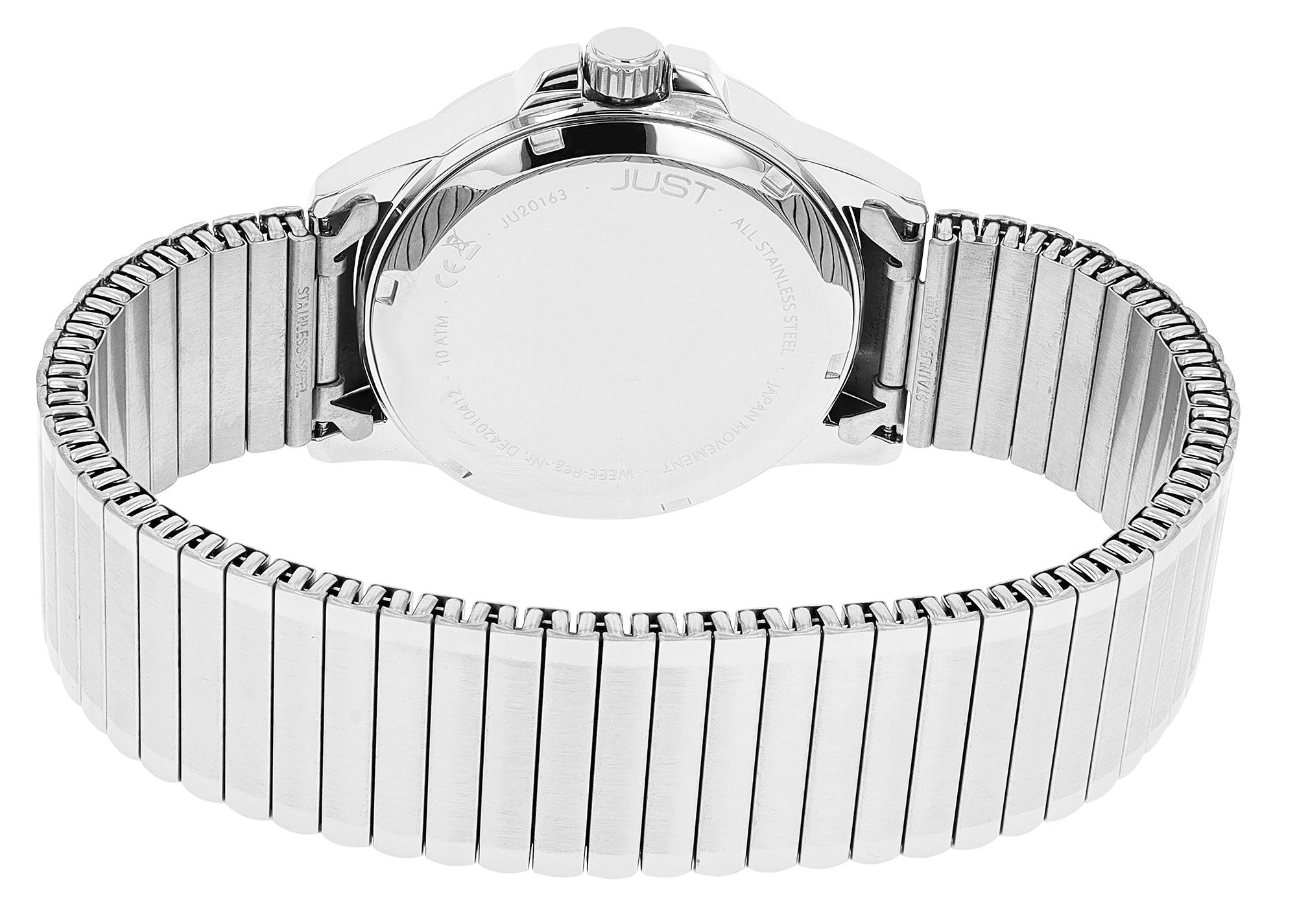 Just Herrenuhr "Lien" mit Edelstahl Zugarmband, Ø 39 mm, silberfarben