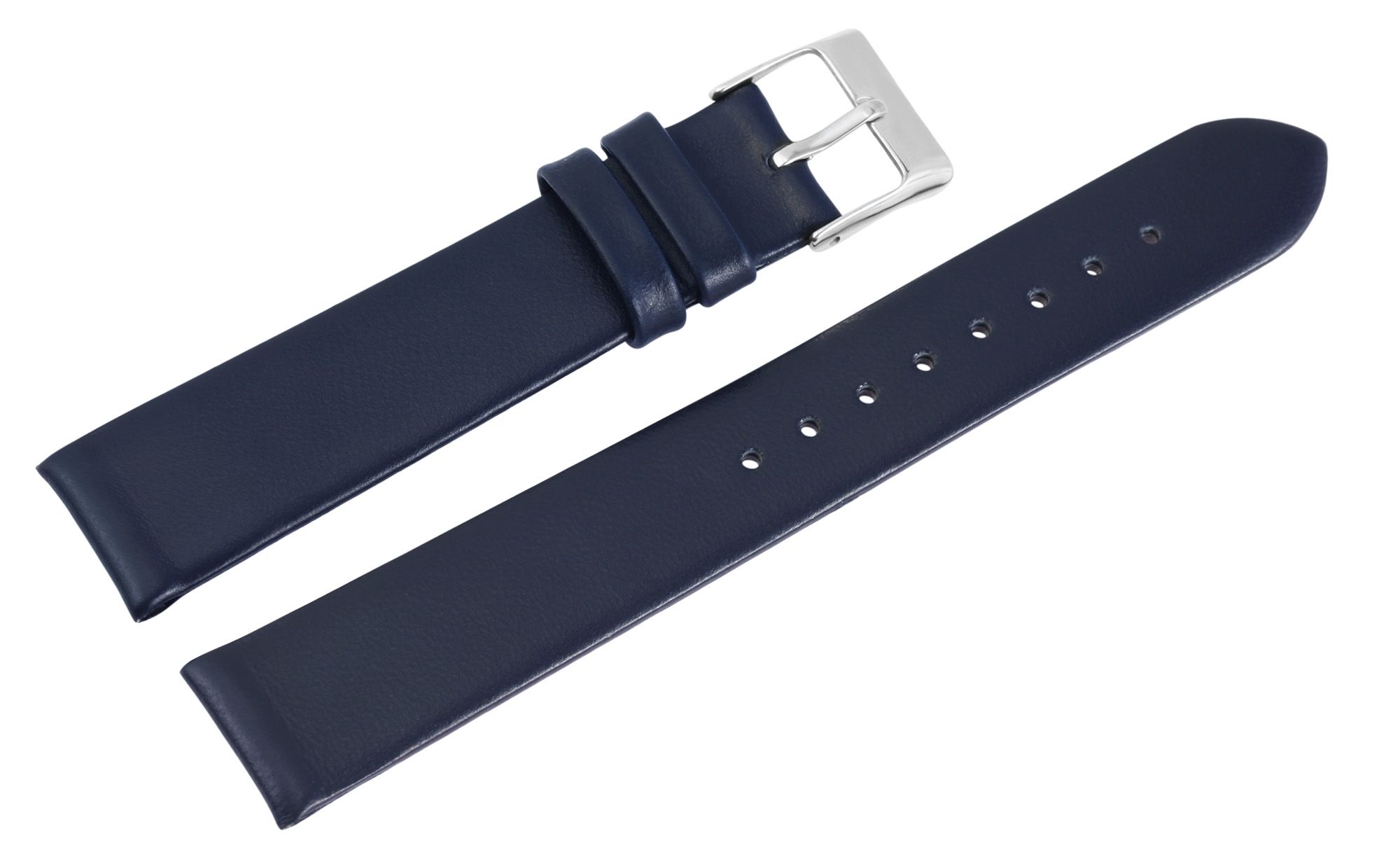 Echtleder-Uhrenarmband, dunkelblau, 20 mm