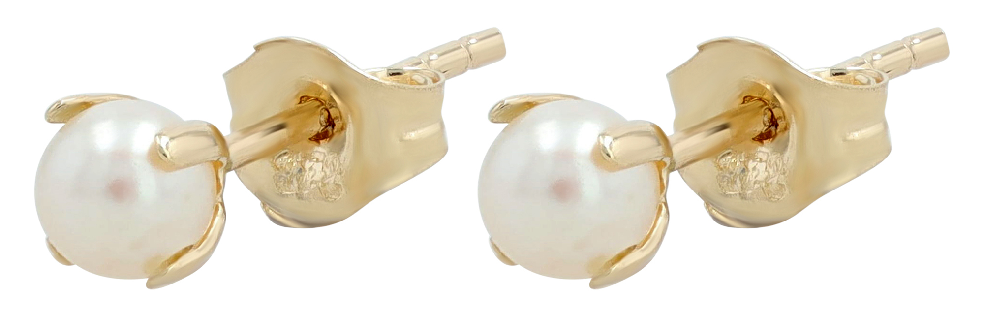 333/- Echt Gold "Zaina" Ohrstecker/ Perlenohrstecker Ø 3 mm, Gelbgold, 8 Karat