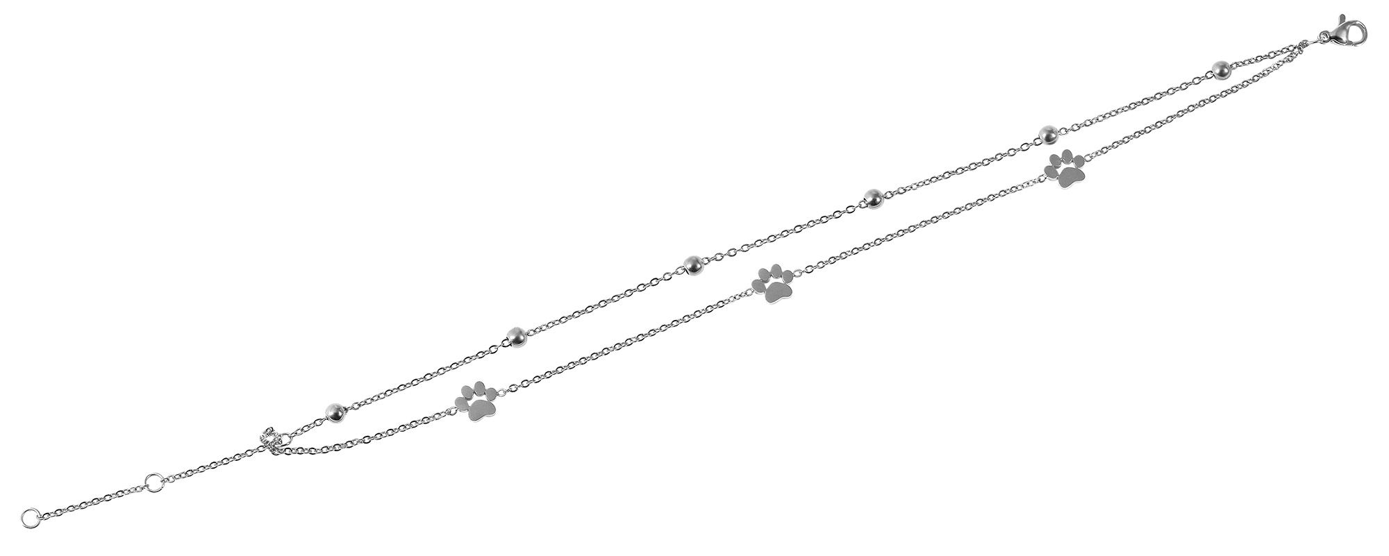 Akzent Edelstahl Fußkettchen, Länge 24 cm, silberfarbig