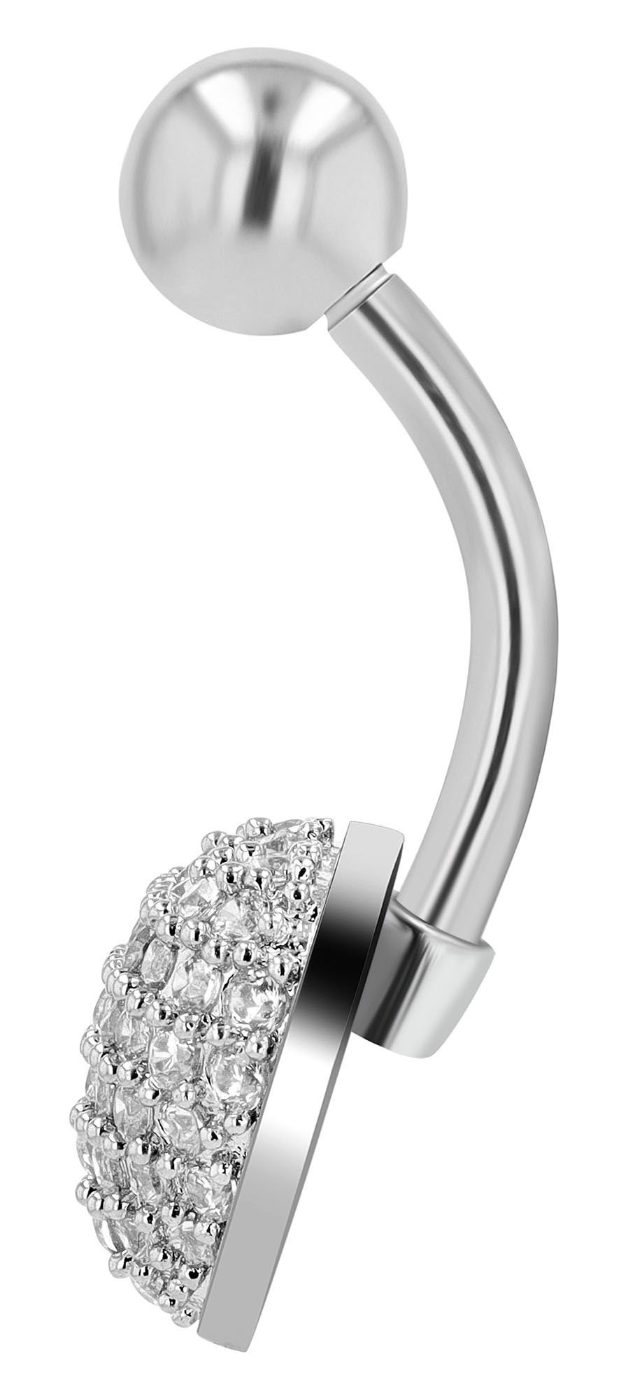 "Yalena" 316L Edelstahl-Messing Bauchnabelpiercing, Herz, Stabstärke 1,6 mm/ Länge 11 mm